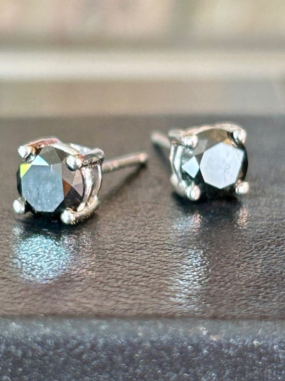 1 CTW Natural Black Diamond Earrings